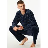 Schiesser - Casual Nightwear - Heren Pyjama - Blauw - Badstof