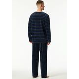Schiesser - Casual Nightwear - Heren Pyjama - Blauw - Badstof