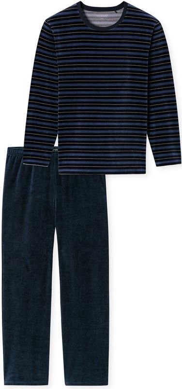 Schiesser - Casual Nightwear - Heren Pyjama - Blauw - Badstof