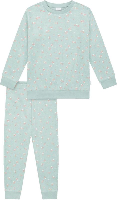 SCHIESSER - Girls World - Nachtkledij - Mintgroen/Rosa - 2-delig - Katoen - Bloemenprint