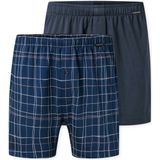 Schiesser - Boxershorts - Blauw - Jersey - 2-pack