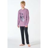 Schiesser - Jongens Pyjama Set - Lila - 100% Biologisch Katoen - Maat 140 tot 176