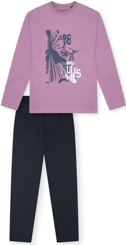 Schiesser - Jongens Pyjama Set - Lila - 100% Biologisch Katoen - Maat 140 tot 176
