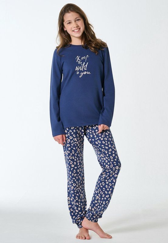 Schiesser - 183040 - Pyjamaset - Jeansblauw - 100% Biologisch Katoen