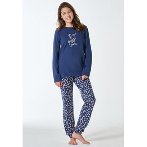Schiesser - 183040 - Pyjamaset - Jeansblauw - 100% Biologisch Katoen