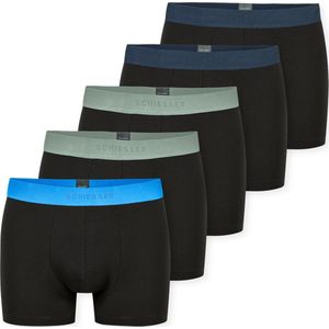 Schiesser - 95/5 - Korte Broeken - Zwart - 5 Stuks - Geweven Elastische Tailleband