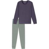 Schiesser Damespyjama, lange loungewear-selectie, premium warme pyjamaset, Indigo_181990, 36