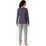 Schiesser Damespyjama, lange loungewear-selectie, premium warme pyjamaset, Indigo_181990, 36