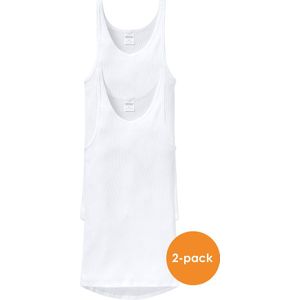 Schiesser Herenonderhemd 2-pack wit 4XL, Wit