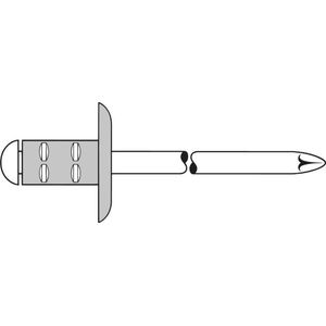 Universele blindklinknagel alum./staal grootkop 4,8x10mm GESIPA