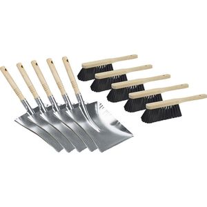 eurokraft basic Veegset, blik met industriële handveger, VE = 5 stuks, afmetingen blik 260 x 280 mm