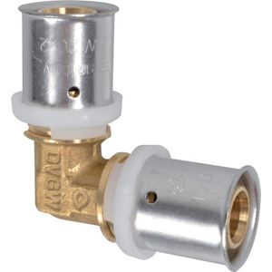Pers kniekoppeling 90deg 20mm