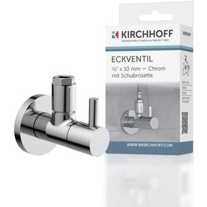 Kirchhoff Design Universal hoekventiel met snelsluiting, hoekregelventiel voor koud- en warmwaterleidingen, 98166110, chroom