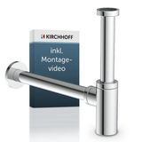 Kirchhoff Siphon Design Flaschensiphon inkl. Reinigungsöffnung, Röhrengeruchsverschluss für Waschbecken/Waschtische
