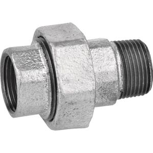 Kirchhoff Smeedbaar ijzer schroefverbinding, verzinkt, 3/4"IT x 3/4"ET, vlak afgedicht, (331) - 989832055