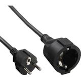 CEE 7/7 - CEE 7/3 Verlengkabel - Zwart - 3x 1,50mm - 25 Meter