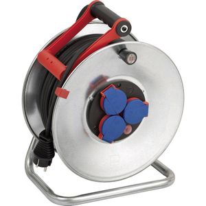 Brennenstuhl Garant S IP44 Kabelhaspel ( 50 m kabel in zwart, plaatstaal, kortstondig gebruik buiten, Made in Germany)zilver
