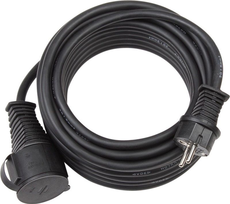 Brennenstuhl - Bouwplaats Stroom Verlengkabel - Zwart - 25 Meter - IP44