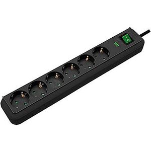 Brennenstuhl Eco-Line Stekkerdoos, 6-voudig, met bliksembeveiliging