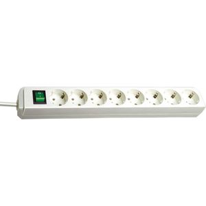 Brennenstuhl 1159320018 - Base múltiple Eco-Line blanca con interruptor (8 tomas y 3 m),Meerkleuren