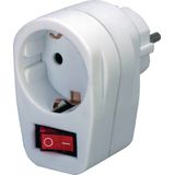 Adapterstekker Geaarde - Met Schakelaar - Wit - Praktische Oplossing