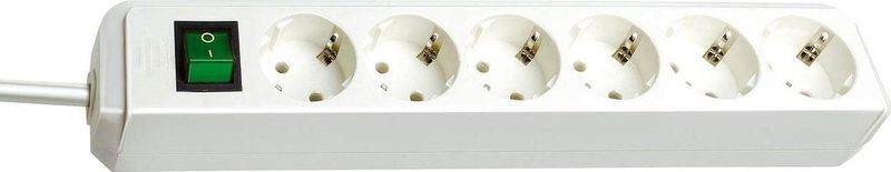 Brennenstuhl - Eco-Line - Stekkerdoos - Wit - 6 Contacten - 3 Meter