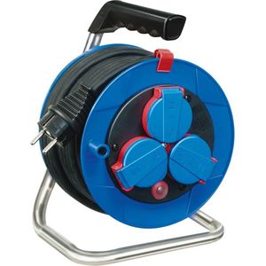 Brennenstuhl Garant Kompakt IP44 kabeltrommel (15m, gemaakt van speciale kunststof, voor kortstondig gebruik buitenshuis, Made in Germany) blauw