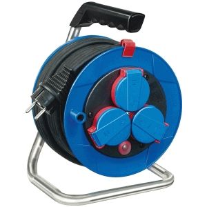 Brennenstuhl Garant Kompakt IP44 kabeltrommel (15m, gemaakt van speciale kunststof, voor kortstondig gebruik buitenshuis, Made in Germany) blauw