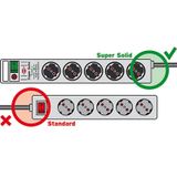 Brennenstuhl - Super-Solid-Line - Stekkerdoos - Zilver - 5 Contacten - 2,5 Meter