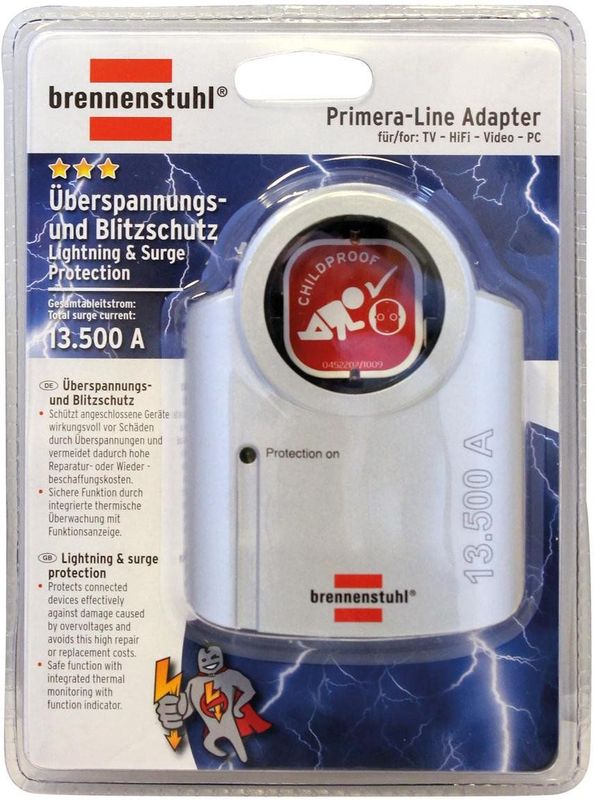 Brennenstuhl - Primera-Line - Overspanningsbeveiliging - Wit - Materiaal: Kunststof