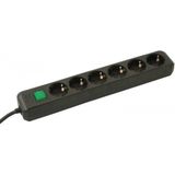 Brennenstuhl - Eco-Line Stekkerdoos - Zwart - 6 Contacten - 1,5 Meter