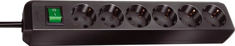 Brennenstuhl - Eco-Line Stekkerdoos - Zwart - 6 Contacten - 1,5 Meter
