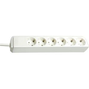 Tafelcontactdoos met beschermcontact, 6-voudig, wit