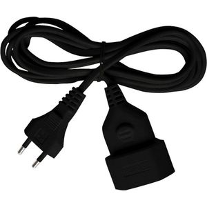 Brennenstuhl kunststof verlengkabel (voor binnen, 3 m kabel, met Euro-stekker en koppeling) zwart