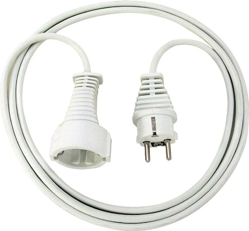 Brennenstuhl - CEE 7/7 - CEE 7/3 Stroom Verlengkabel - Wit - 2 Meter