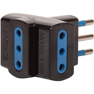 Brennenstuhl, Adapter 3-voudig IT 16A 2 P+T zwart 3x IT,Euro = > IT