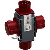 Brennenstuhl CEE-adapter stroomverdeler IP44 (1x CEE-stekker 400V/16A & 3x CEE-stopcontacten 400V/16A) voor bouwplaats