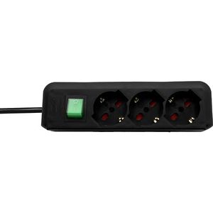 BRENNENSTUHL Eco-Line 1155509 - stekkerdoos met schakelaar en 3 universele stopcontacten (IT10/16A - DE 16A) voor het bureau voor thuis of op kantoor - kabel 1,4 m