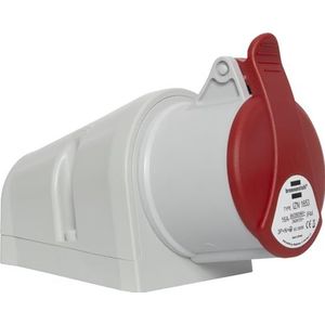 Brennenstuhl CEE, industriële wandcontactdoos, 5-polig, 400 V/16 A, met deksel voor buiten, ideaal voor gebruik buitenshuis, bouwplaats, industrie, IP44, 16 A