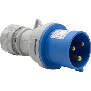 Brennenstuhl CEE-stekker met aardingscontact, 3-polig voor buiten, CEE-stekker 230 V/32 A, schroefbare aansluiting, gebruik buiten, camping, camper, bouwplaats, IP44, 32 A