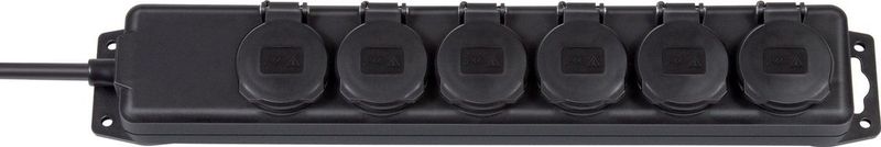 Brennenstuhl - IP44 Stekkerdoos - Zwart - 6 Contacten - 2 Meter