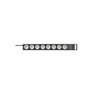Brennenstuhl Super-Solid, stekkerdoos 8-voudig met overspanningsbeveiliging (2,5 m kabel en schakelaar - van onbreekbaar polycarbonaat) kleur: zwart/grijs