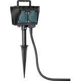 Brennenstuhl - Tuinstekkerdoos - 4-voudig - Grondpen - Weerbestendig - 1.4 meter