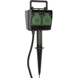 Brennenstuhl - Stekkerdoos - Tuincontactdoos - Zwart - 4-voudig - 10 m