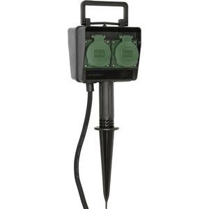 Brennenstuhl - Stekkerdoos - Tuincontactdoos - Zwart - 4-voudig - 10 m
