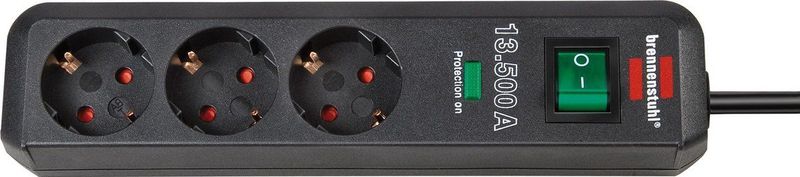 Brennenstuhl - Eco-Line - Stekkerdoos - Zwart - 1,5 Meter - 3 Contacten