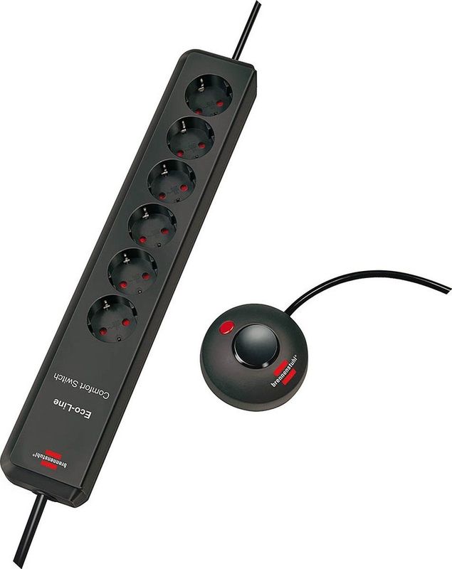 Brennenstuhl - Eco-Line Comfort Switch - Stekkerdoos - Zwart - 2 Meter