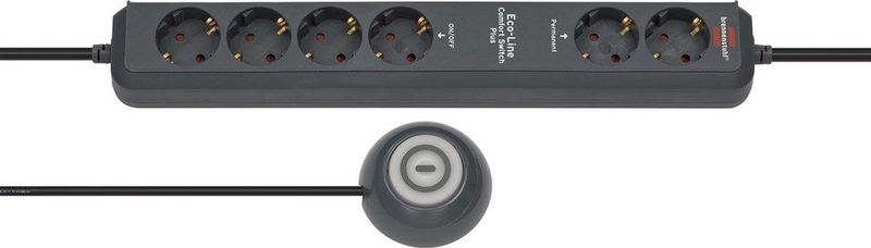 Brennenstuhl - Eco-Line Comfort Switch Plus - Stekkerdoos - Zwart - 1,5 Meter