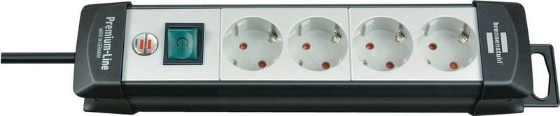 Brennenstuhl - Premium-Line Stekkerdoos - Grijs/Zwart - 4 Contacten - 1,8 Meter
