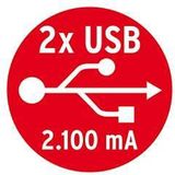 Brennenstuhl - Desktop-Power Stekkerdoos - Wit - 2x USB - 1,8 Meter
